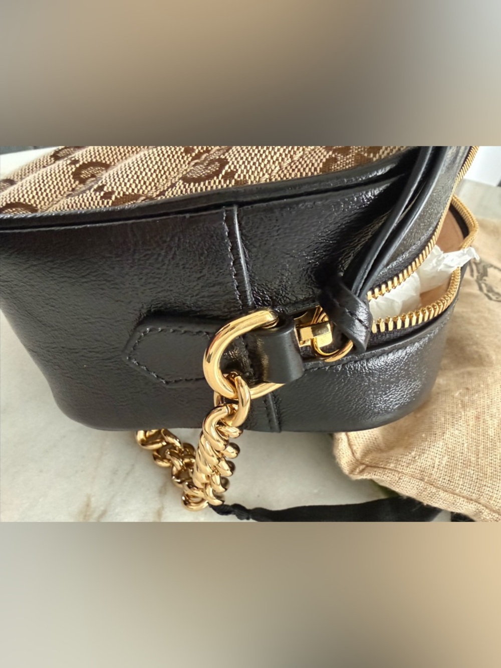 Gucci GG Marmont Shoulder Bag Quilted GG Canvas with leather - Picture 16 of 16